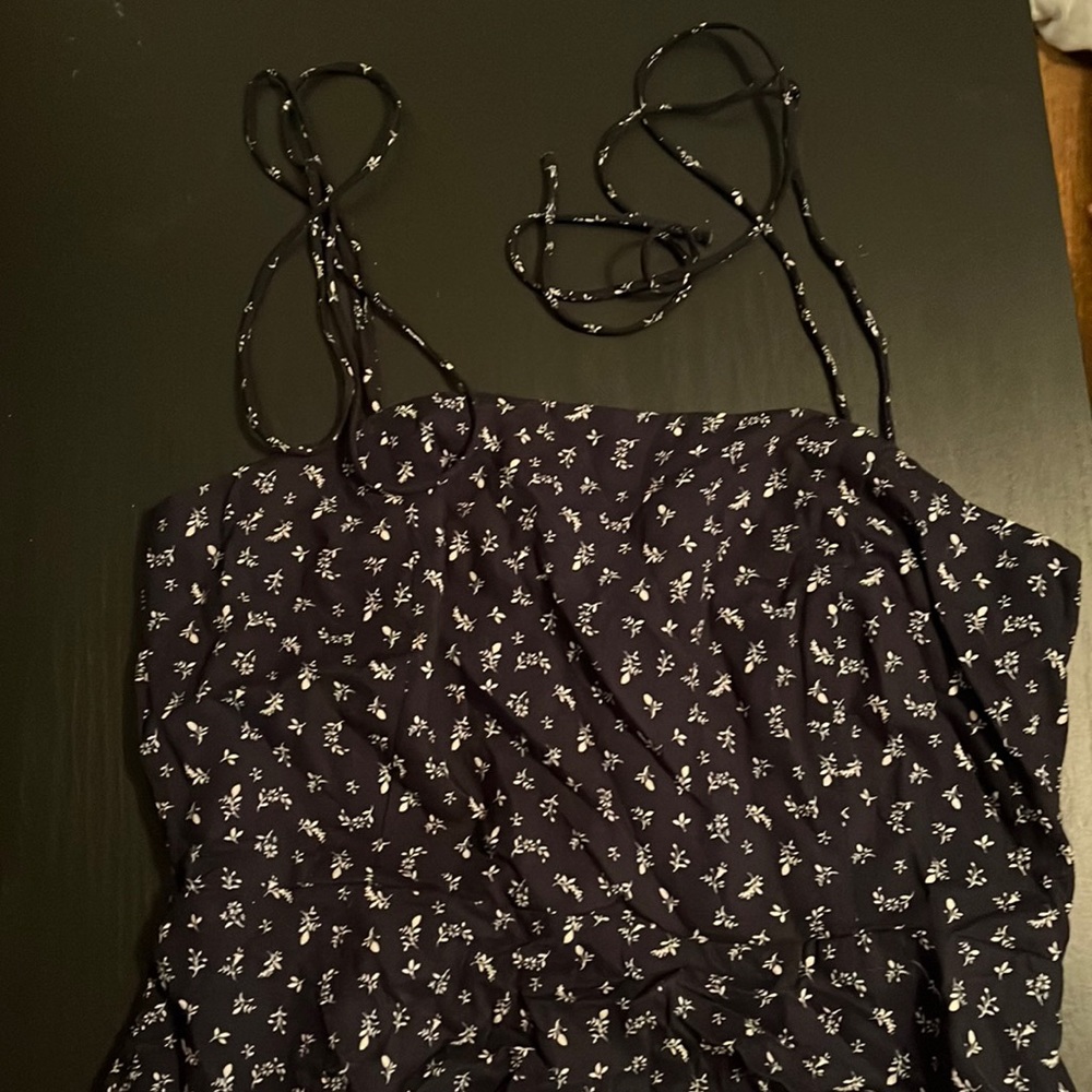 Navy blue with white florals old navy dress